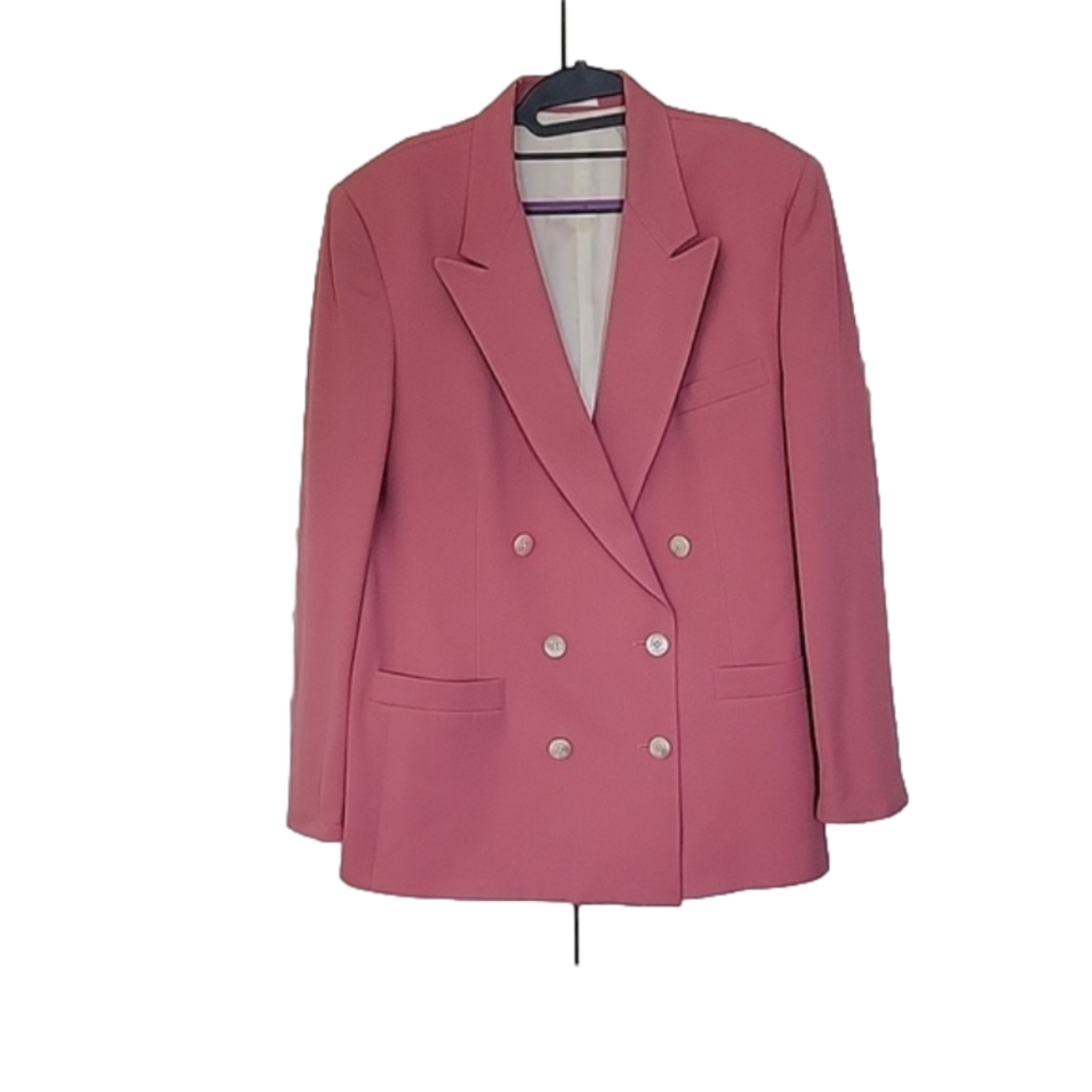 Vtg Barrie Pace Ltd Dusty Rose 6 button Blazer